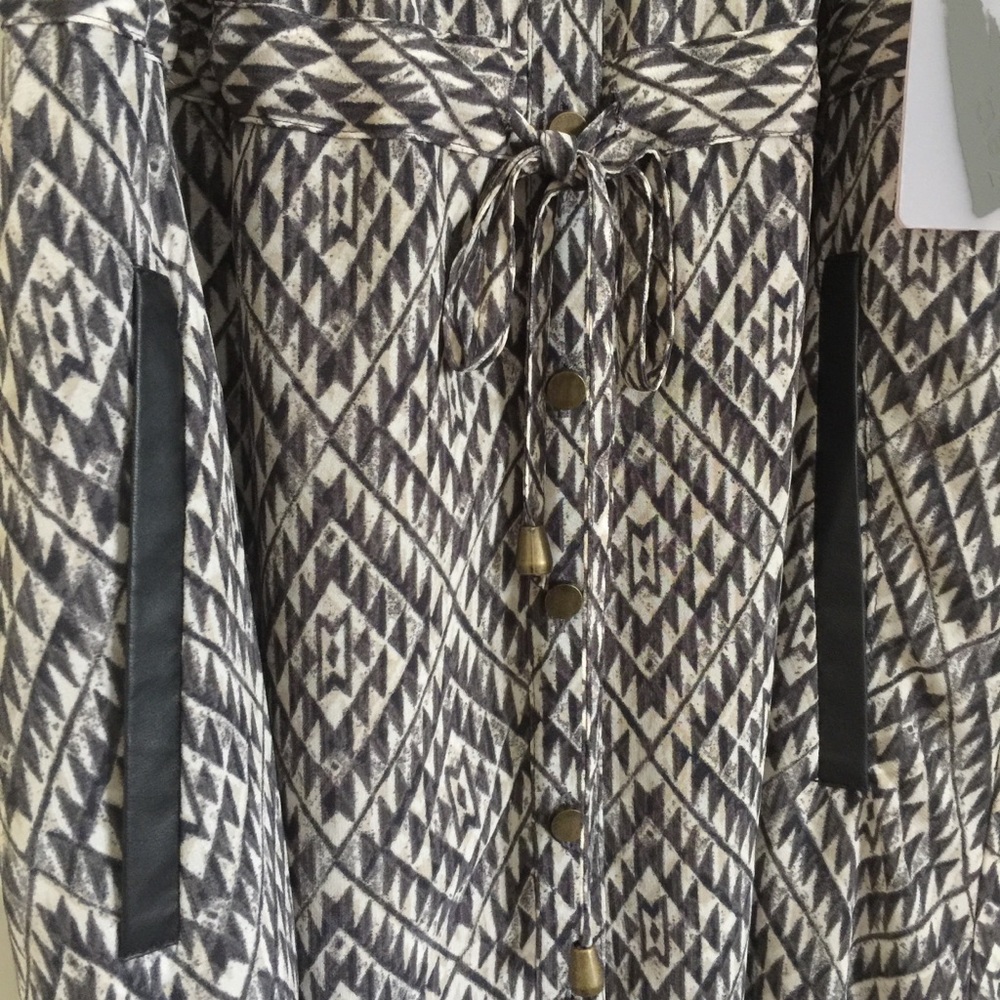 Midi dress with leather strap